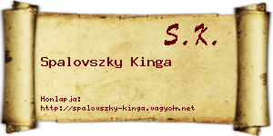 Spalovszky Kinga névjegykártya