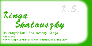kinga spalovszky business card